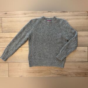 J crew cuffed mockneck sweater women's L large wool rabbit gray warm